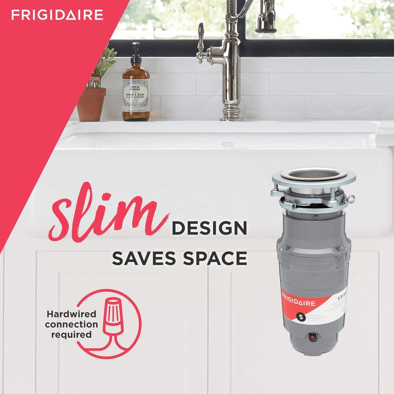 imageFrigidaire 12 HP Direct Wire Garbage Disposal for Kitchen Sinks  FF05DISPD1 Gray13 HP