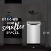 FRIGIDAIRE 18 in. ADA Compact Front Control Dishwasher in Stainless Steel with Dual Spray Arms, 52 dBA, includes room-of-choice delivery(Silver)