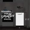 FRIGIDAIRE 18 in. ADA Compact Front Control Dishwasher in Stainless Steel with Dual Spray Arms, 52 dBA, includes room-of-choice delivery(White)