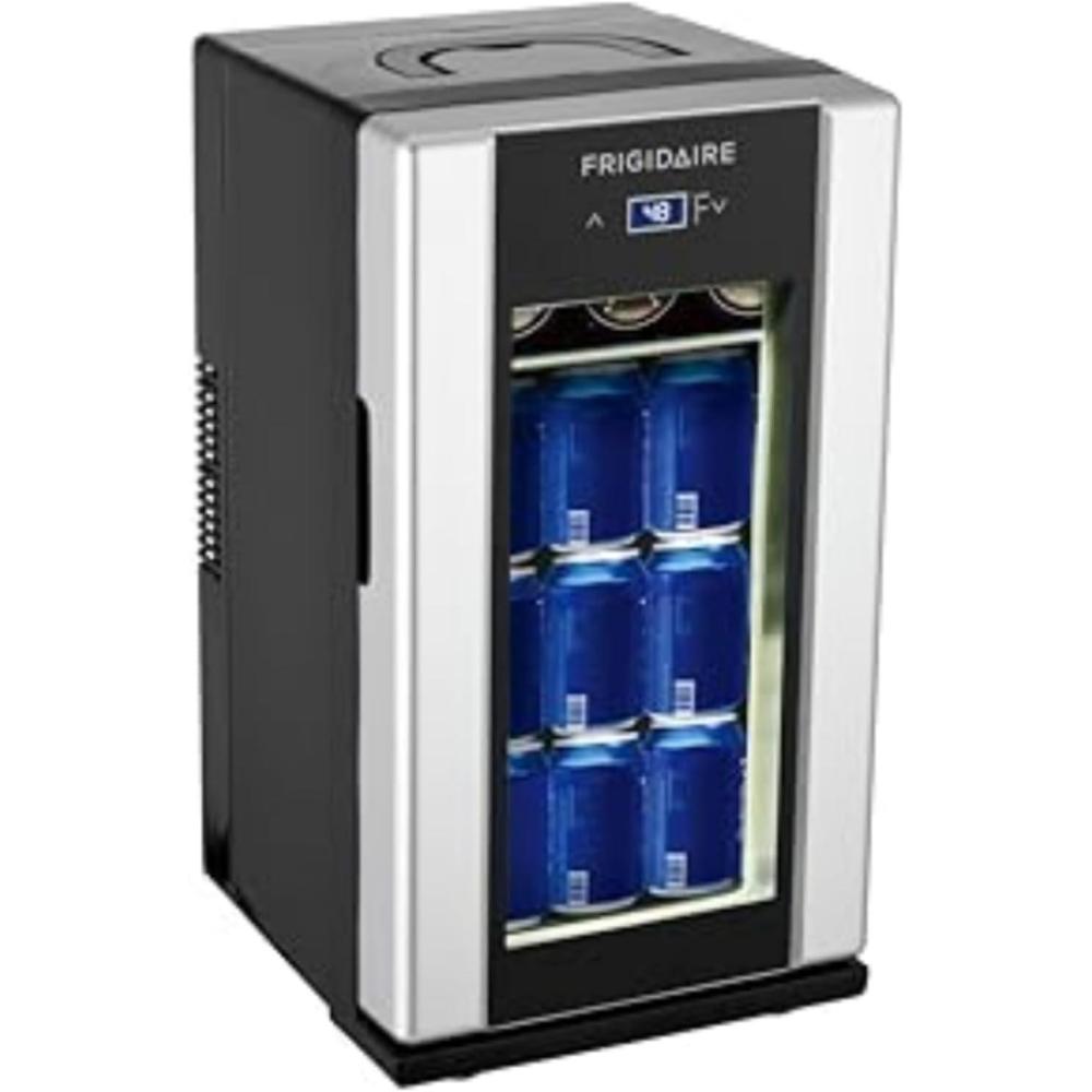 imageFrigidaire EFMIS567AMZ Retro Mini Drink Fridge 18 Cans Or 4 Wine Bottles Thermoelectric Drink Fridge Stainless