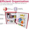 Frigidaire Coral EFR176- AMZ EFR176 Retro Mini Refrigerator-Energy Saving-Adjustable Thermostat Control-Side Mounted Bottle Opener-Ideal for for Dorm, Office, RV, Garage, Apartment 1.6 Cubic Feet(Red)