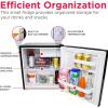 Frigidaire Coral EFR176- AMZ EFR176 Retro Mini Refrigerator-Energy Saving-Adjustable Thermostat Control-Side Mounted Bottle Opener-Ideal for for Dorm, Office, RV, Garage, Apartment 1.6 Cubic Feet(Black)