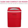 Frigidaire EFIC108-Blue Compact Ice Maker, Counter-top Portable, 26 lb per Day, Blue(Red)