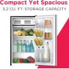 Frigidaire EFR323 3.2 cu ft Compact Fridge, Mini Refrigerator, Stainless Steel, Platinum Series(3.2 cu ft)
