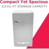 Frigidaire Retro Compact Fridge with Chiller, 3.2 cu ft Countertop Fridge with Built-In Bottle Opener, Compact Refrigerator for Office, Bedroom, Dorm Room or Cabin – 16.5″D x 19″W x 31″H (Moonbeam)