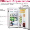 Frigidaire Retro Compact Fridge with Chiller, 3.2 cu ft Countertop Fridge with Built-In Bottle Opener, Compact Refrigerator for Office, Bedroom, Dorm Room or Cabin – 16.5″D x 19″W x 31″H (Moonbeam)