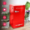 Frigidaire Retro Compact Fridge with Chiller, 3.2 cu ft Countertop Fridge with Built-In Bottle Opener, Compact Refrigerator for Office, Bedroom, Dorm Room or Cabin – 16.5″ D x 19″ W x 31″ H (Red)