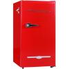 Frigidaire Retro Compact Fridge with Chiller, 3.2 cu ft Countertop Fridge with Built-In Bottle Opener, Compact Refrigerator for Office, Bedroom, Dorm Room or Cabin – 16.5″ D x 19″ W x 31″ H (Red)