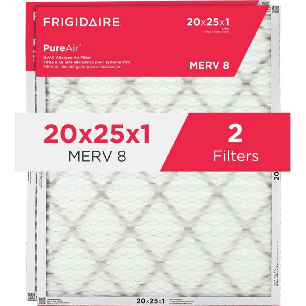 imageFrigidaire PureAir 20x25x1 MERV 11 Prem Allergen Electrostatic Pleated Air Conditioner HVAC AC Furnace Filters  6 Pack exact dimensions 1981 X 2481 X 08120 x 25 x 1