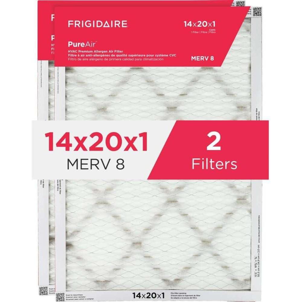 imageFrigidaire PureAir 20x25x1 MERV 11 Prem Allergen Electrostatic Pleated Air Conditioner HVAC AC Furnace Filters  6 Pack exact dimensions 1981 X 2481 X 08114 x 20 x 1