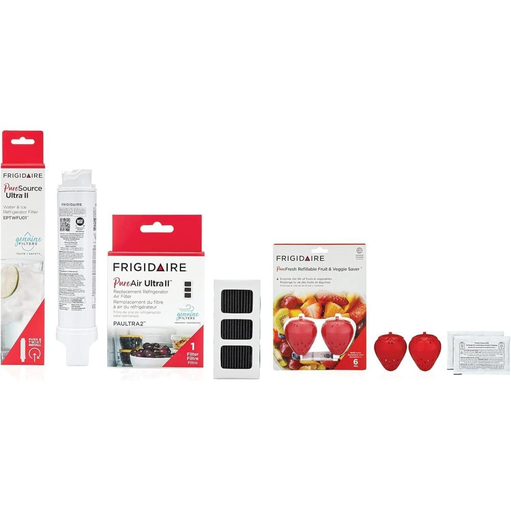 imageFrigidaire PureSource Ultra EPTWFU01 ampamp PureAir Ultra II PAULTRA2 ampamp PureFresh FRPFUFV2 Water ampamp Air Filter Combo Kit