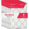 Frigidaire PureAir® 20x25x1 MERV 11 Prem Allergen Electrostatic Pleated Air Conditioner HVAC AC Furnace Filters – 6 Pack (exact dimensions 19.81 X 24.81 X 0.81)(14 x 20 x 1)