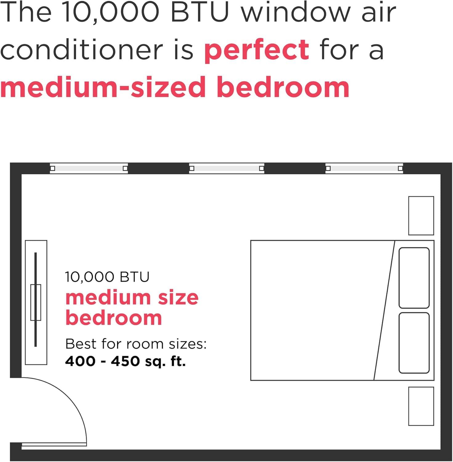 imageFrigidaire 12000 BTU Window Air Conditioner with Remote Control Cools Up to 550 Sq Ft Quiet Operation Eco Mode 3 Fan Speeds Auto Restart White10 000 BTU Electronic Controls