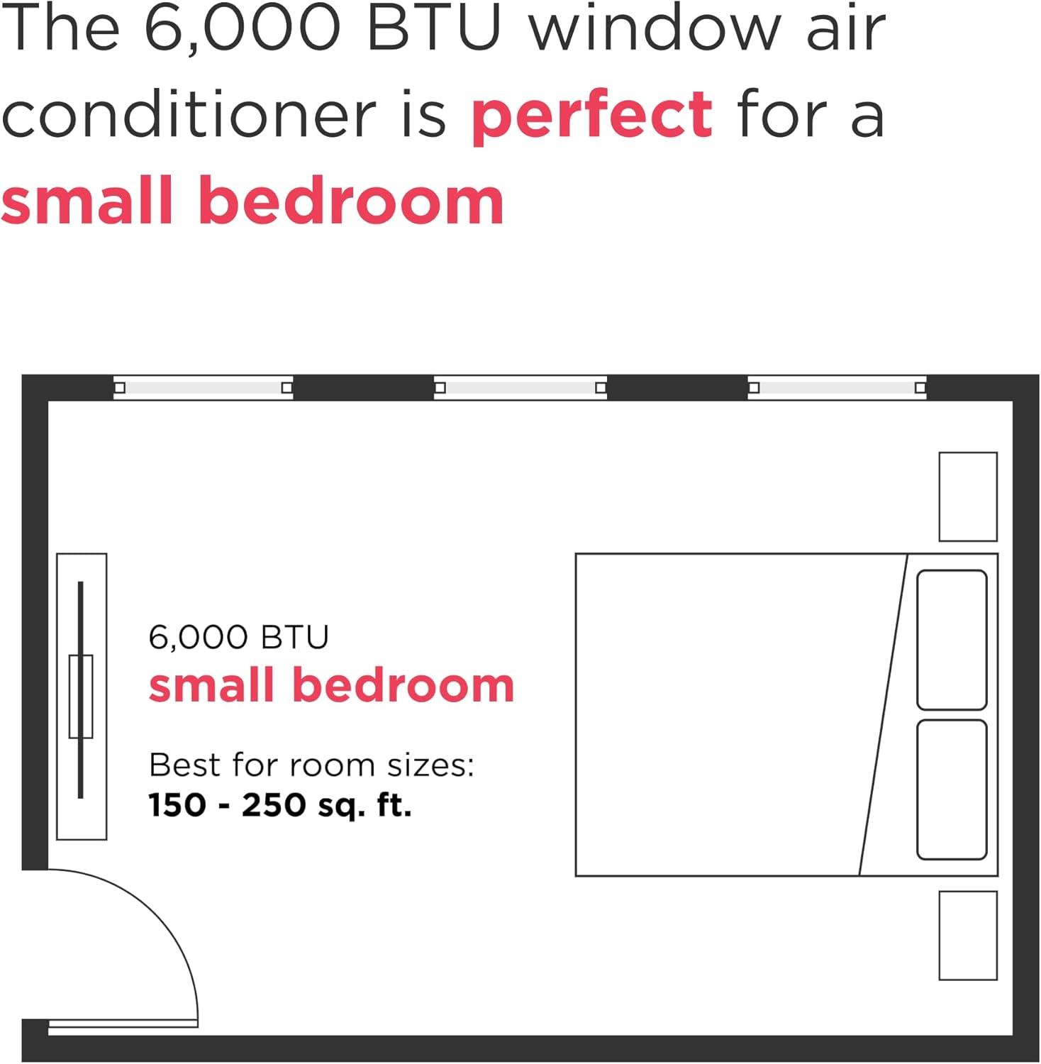 imageFrigidaire 12000 BTU Window Air Conditioner with Remote Control Cools Up to 550 Sq Ft Quiet Operation Eco Mode 3 Fan Speeds Auto Restart White6 000 BTU Electronic Controls