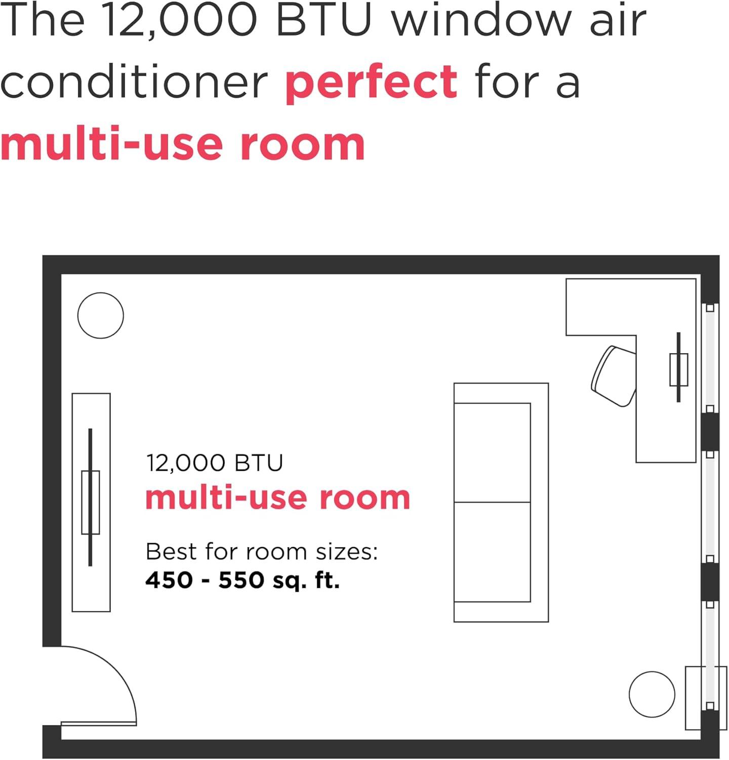 imageFrigidaire 12000 BTU Window Air Conditioner with Supplemental Heat Cools ampamp Heats Up to 550 Sq Ft Remote Control Quiet Operation Eco Mode 3 Fan Speeds White12 000 BTU