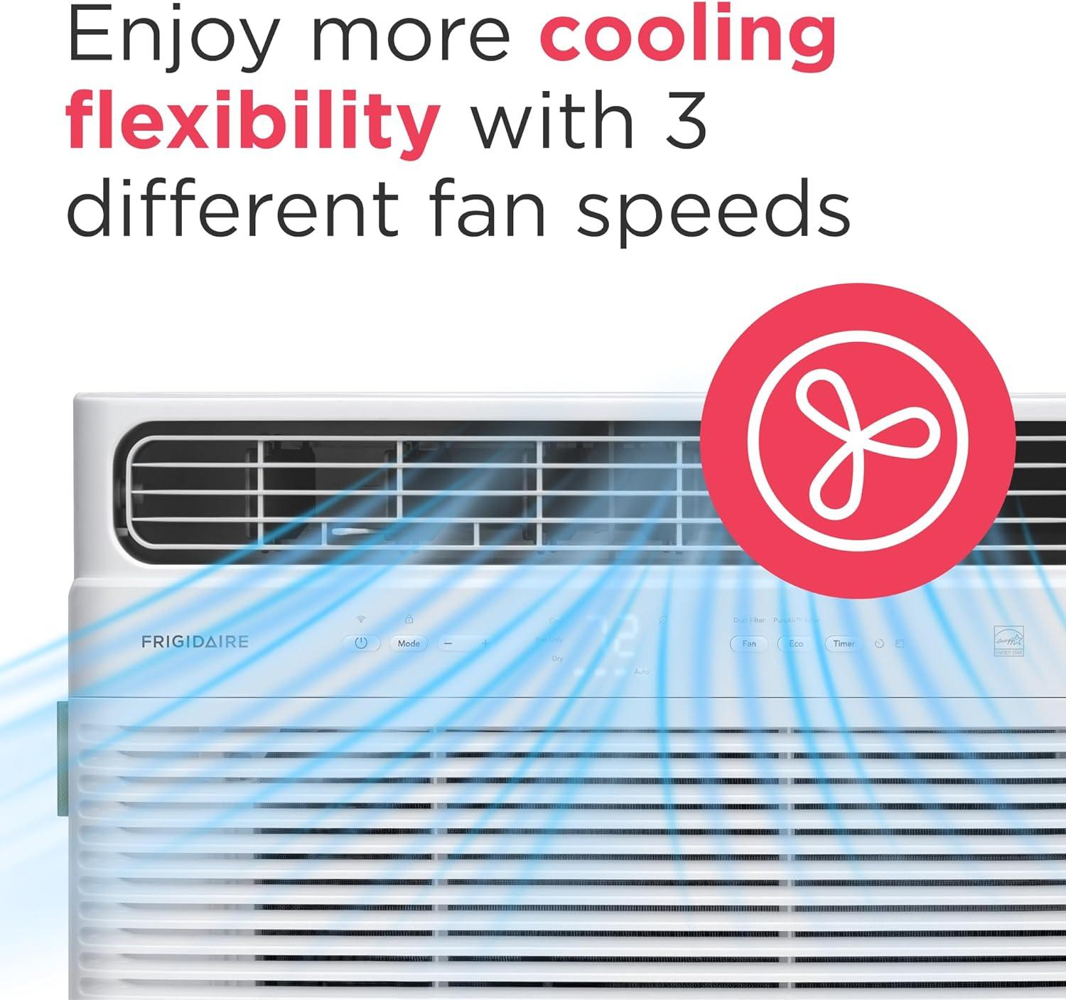 imageFrigidaire 14000 BTU Smart Inverter Window Air Conditioner with WiFi and Energy Star Certification Cools Up to 700 Sq Ft Ultra Quiet Operation White10 000 BTU