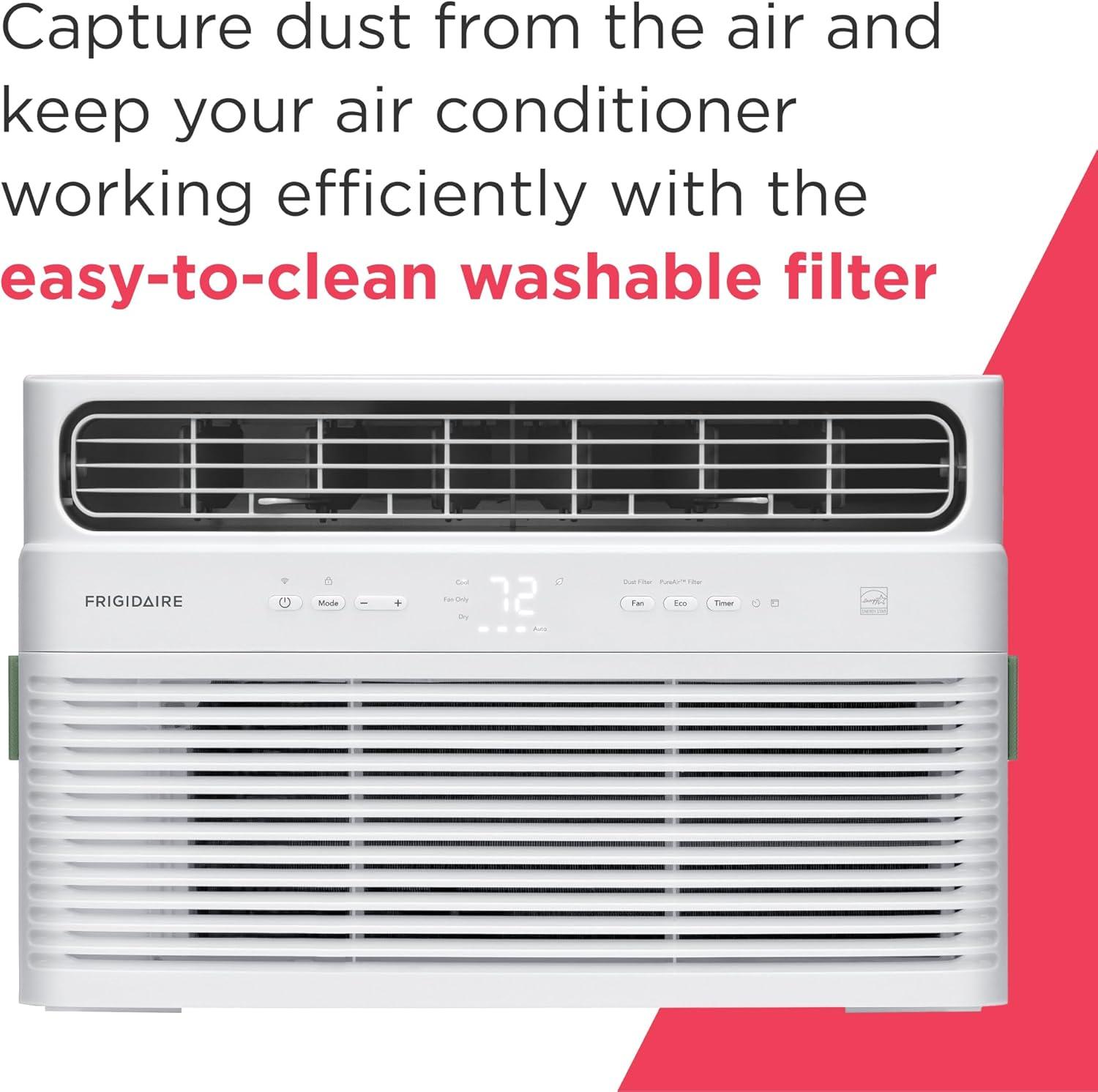 imageFrigidaire 14000 BTU Smart Inverter Window Air Conditioner with WiFi and Energy Star Certification Cools Up to 700 Sq Ft Ultra Quiet Operation White10 000 BTU