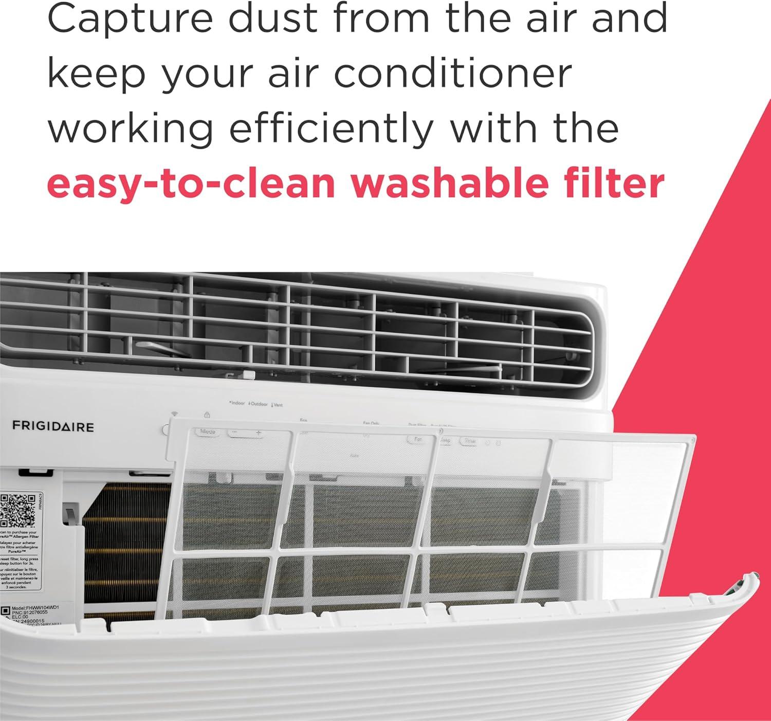 imageFrigidaire 8000 BTU Smart Window Air Conditioner with WiFi Cools Up to 350 Sq Ft Remote Control Quiet Operation Eco Mode 3 Fan Speeds WhiteNew 2024 14 000 BTU