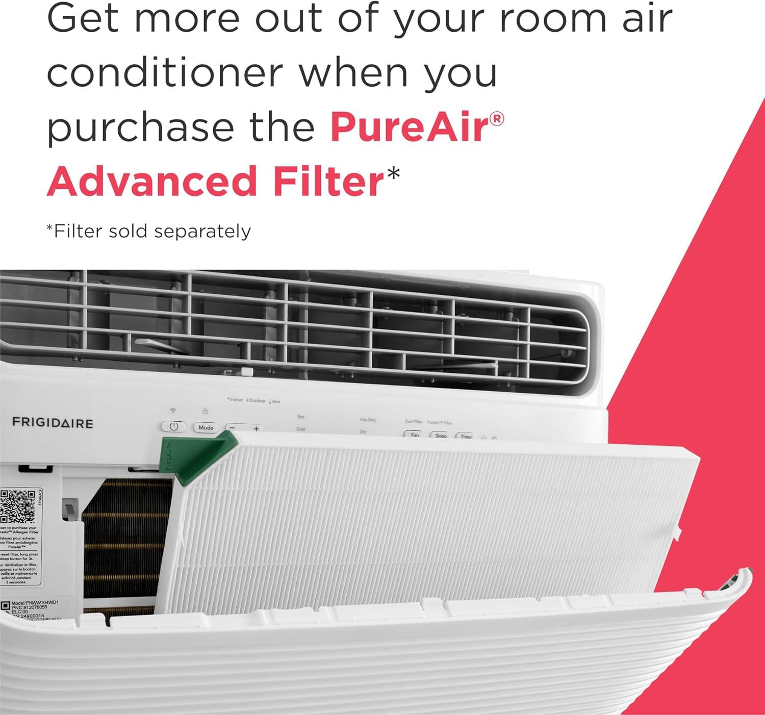 imageFrigidaire 8000 BTU Smart Window Air Conditioner with WiFi Cools Up to 350 Sq Ft Remote Control Quiet Operation Eco Mode 3 Fan Speeds WhiteNew 2024 14 000 BTU