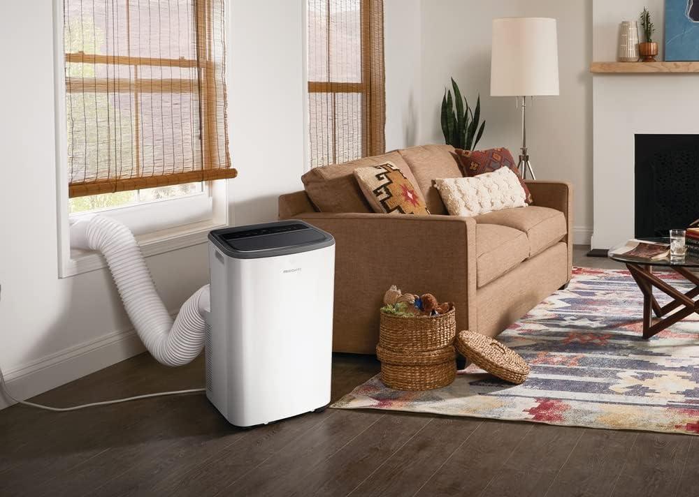 imageFrigidaire FHPW142AC1 Portable Air Conditioner 14K BTU ASHRAE 10K BTU DOE with MultiSpeed FanDehumidifier ModeBuiltin Air IonizerWashable FilterWorks with AlexaWiFi Connected in White