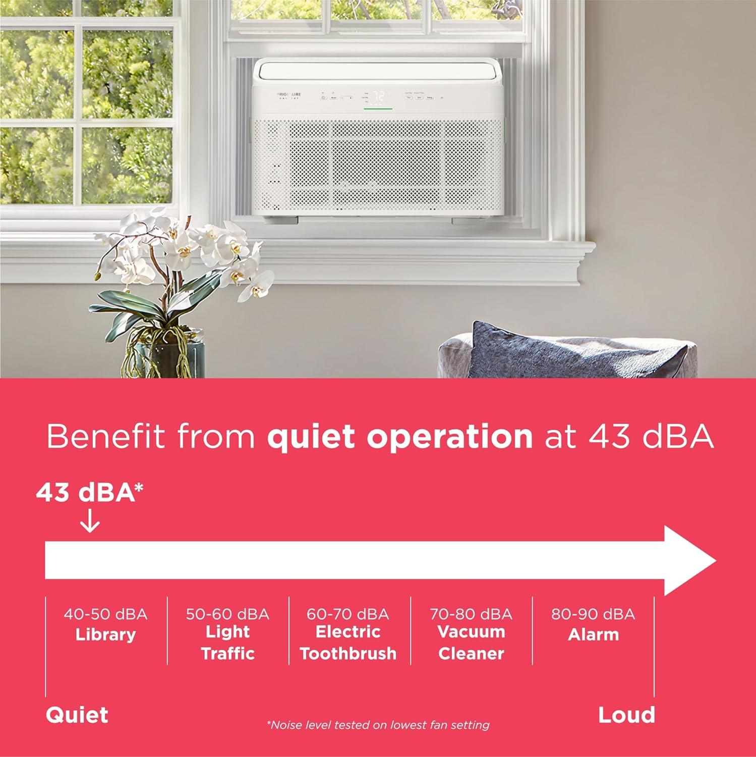 imageFrigidaire GHWQ103WC1 Inverter Quiet Temp Room Air Conditioner 10000 BTU with WiFi Connected Works with Alexa Energy Star Certified EasytoClean Washable Filter in White12 000 BTU New 2025