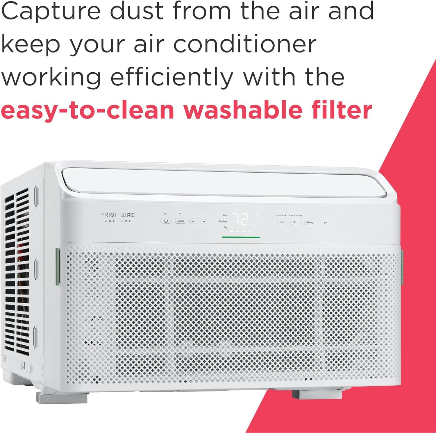 imageFrigidaire GHWQ103WC1 Inverter Quiet Temp Room Air Conditioner 10000 BTU with WiFi Connected Works with Alexa Energy Star Certified EasytoClean Washable Filter in White12 000 BTU New 2025