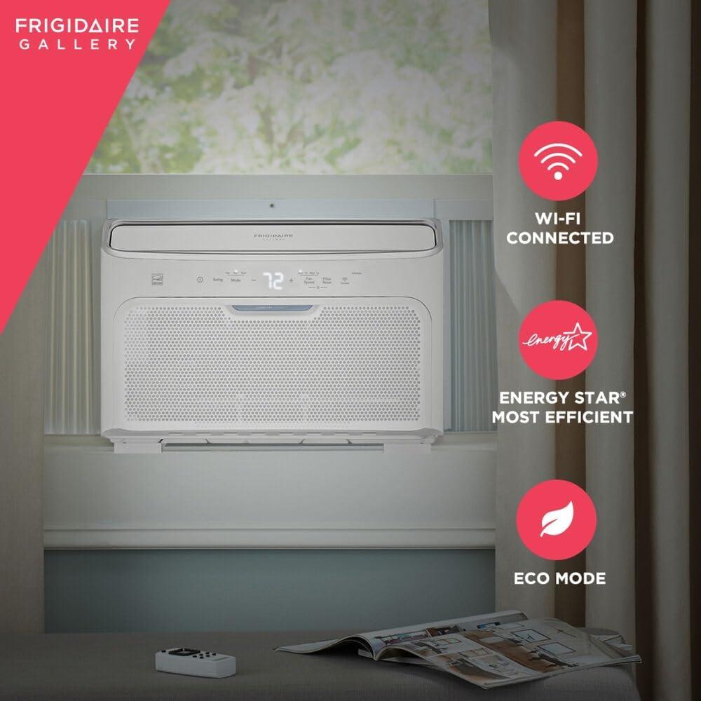 imageFrigidaire GHWQ103WC1 Inverter Quiet Temp Room Air Conditioner 10000 BTU with WiFi Connected Works with Alexa Energy Star Certified EasytoClean Washable Filter in White10 000 BTU