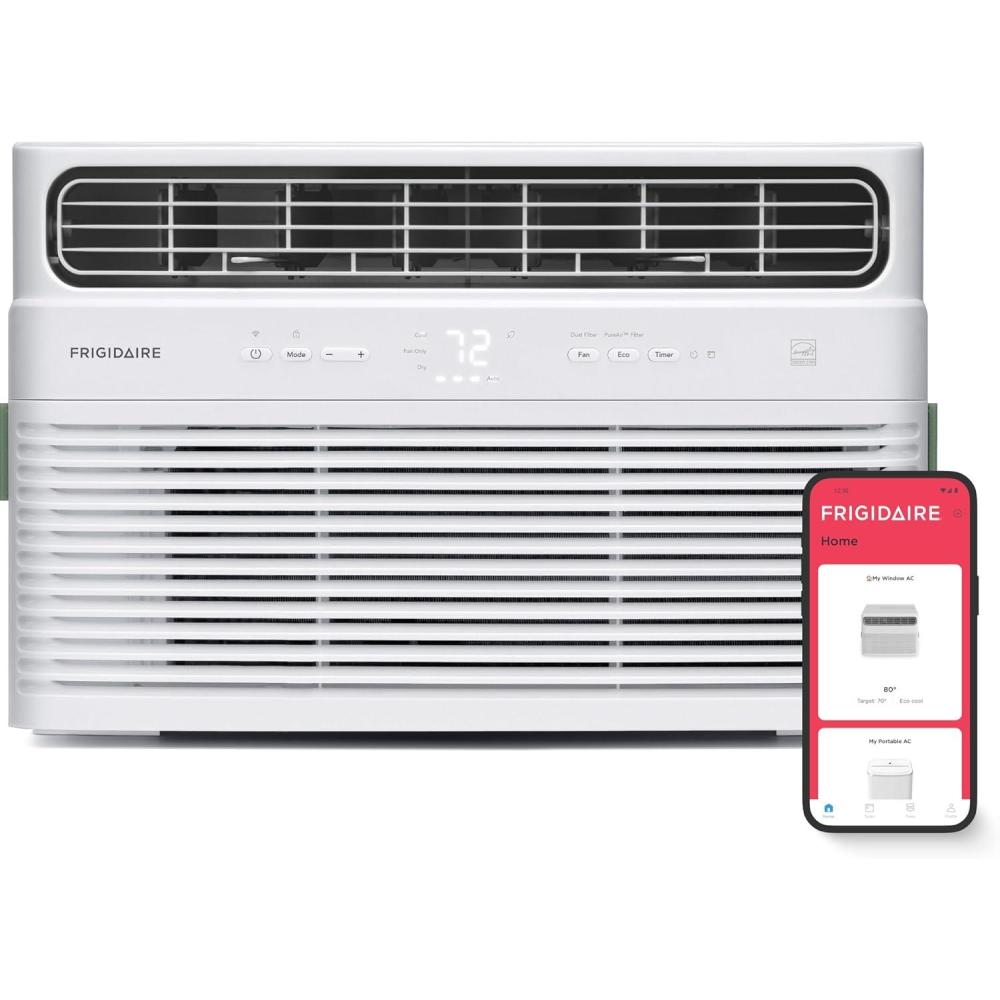 imageFrigidaire 14000 BTU Smart Inverter Window Air Conditioner with WiFi and Energy Star Certification Cools Up to 700 Sq Ft Ultra Quiet Operation White8 000 BTU