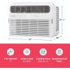 Frigidaire 12,000 BTU Window Air Conditioner with Supplemental Heat, Cools & Heats Up to 550 Sq. Ft., Remote Control, Quiet Operation, Eco Mode, 3 Fan Speeds, White(8 000 BTU)