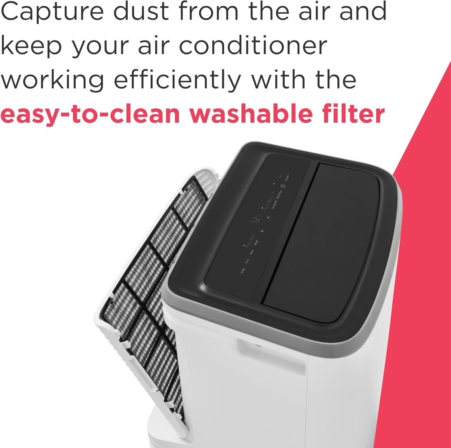 imageFrigidaire 3in1 Portable Room Air Conditioner 10000 BTU ASHRAE 6500 BTU DOE Cools Up to 450 Sq Ft Quiet Operation Dehumidifying Dry Mode White