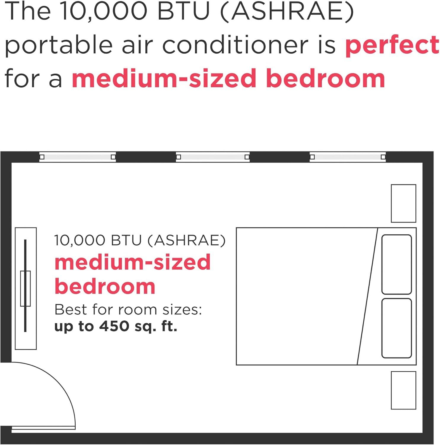 imageFrigidaire 3in1 Portable Room Air Conditioner 10000 BTU ASHRAE 6500 BTU DOE Cools Up to 450 Sq Ft Quiet Operation Dehumidifying Dry Mode White