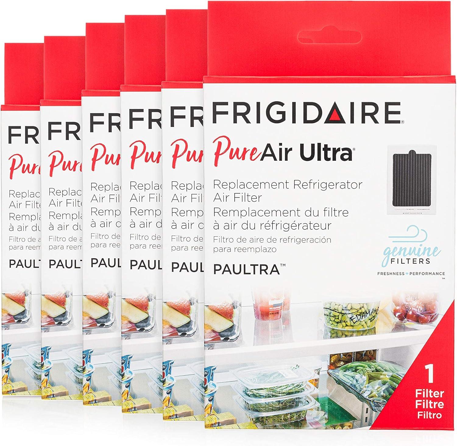 imageFRIGIDAIRE PAULTRA Pure Air Ultra Refrigerator Air Filter with Carbon Technology to Absorb Food Odors 65 Inch x 475 Inch1 Count Pack of 6