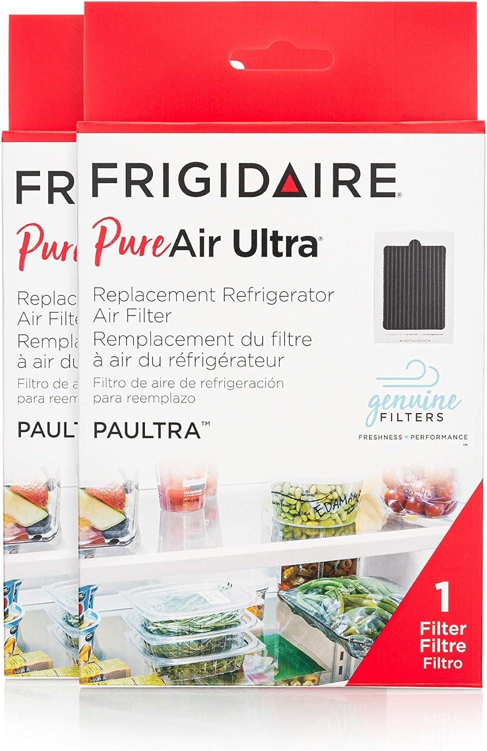 imageFRIGIDAIRE PAULTRA Pure Air Ultra Refrigerator Air Filter with Carbon Technology to Absorb Food Odors 65 Inch x 475 Inch2 Count Pack of 1