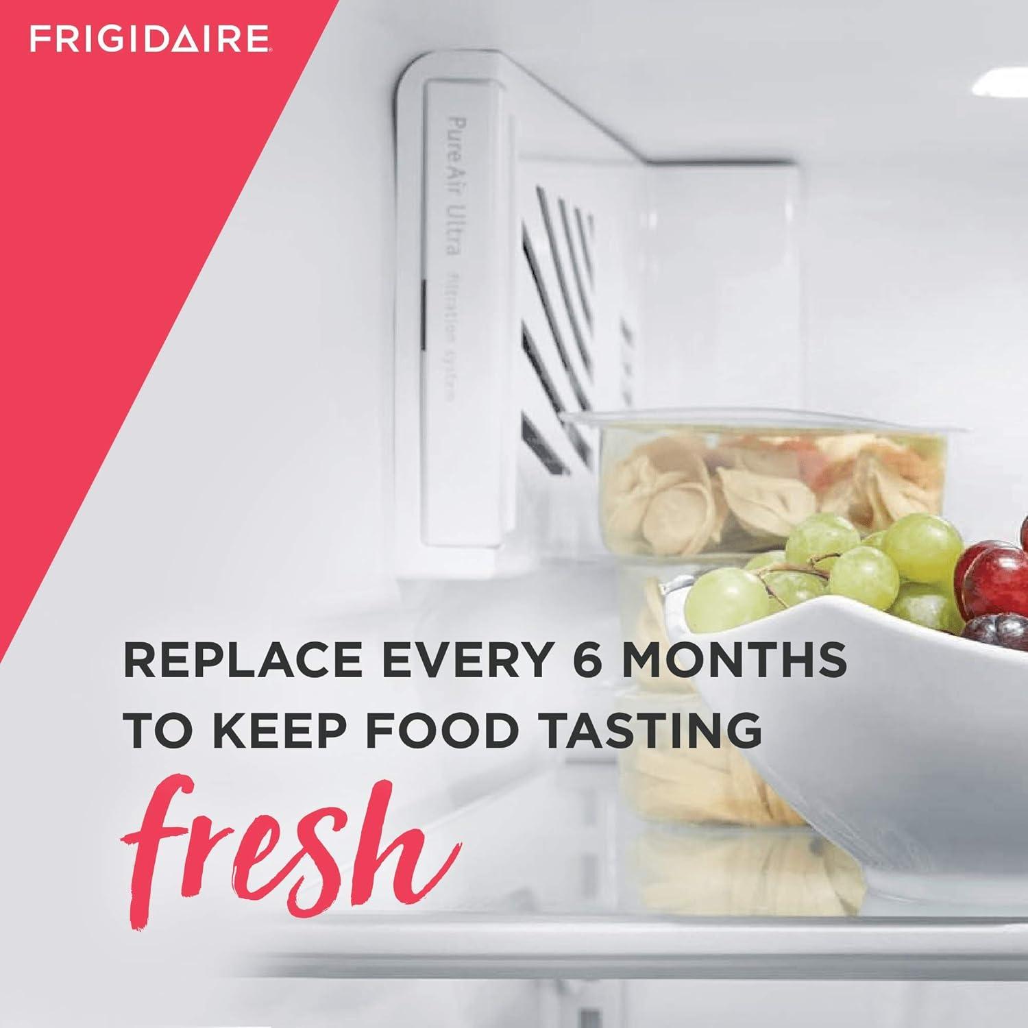 imageFRIGIDAIRE PAULTRA Pure Air Ultra Refrigerator Air Filter with Carbon Technology to Absorb Food Odors 65 Inch x 475 Inch4 Count Pack of 1