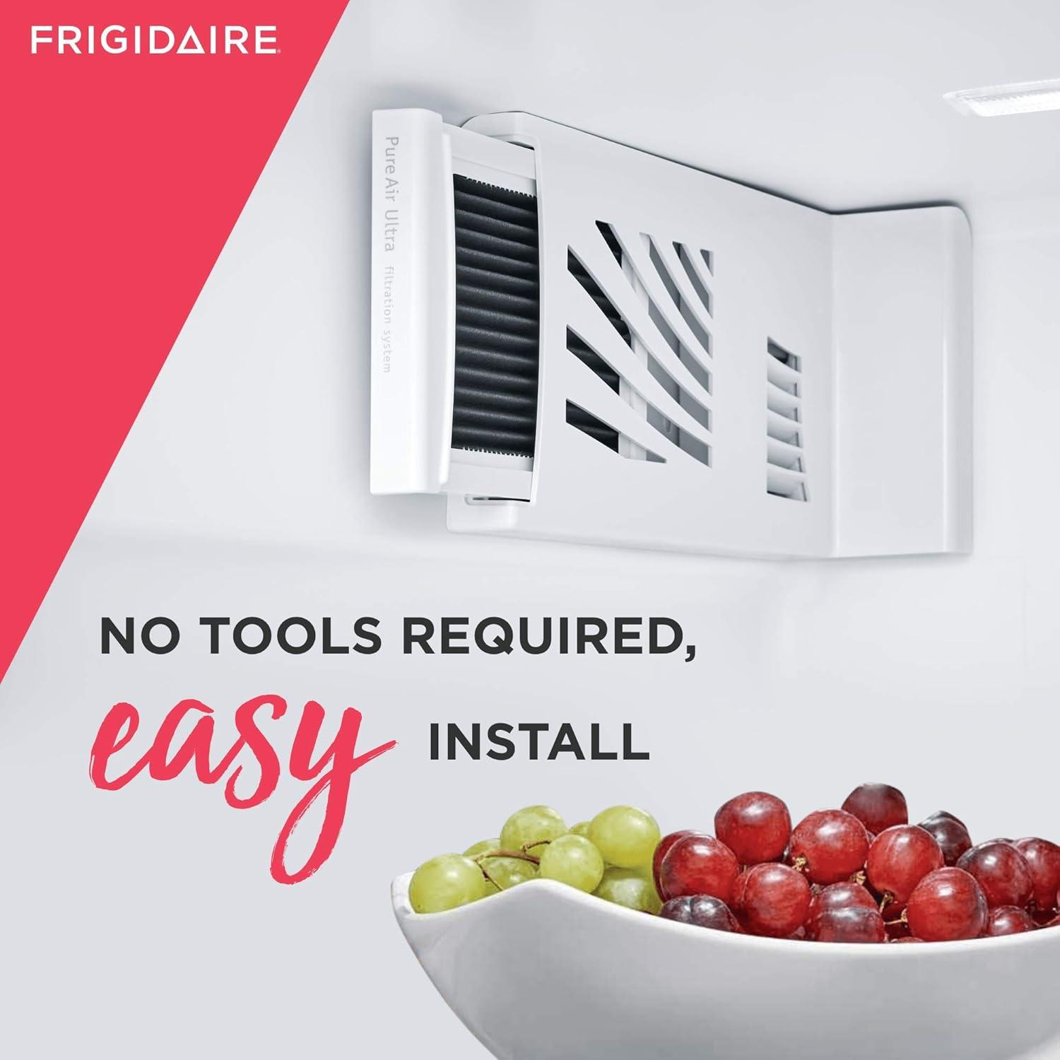 imageFRIGIDAIRE PAULTRA Pure Air Ultra Refrigerator Air Filter with Carbon Technology to Absorb Food Odors 65 Inch x 475 Inch4 Count Pack of 1