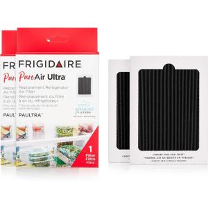 FRIGIDAIRE PAULTRA Pure Air Ultra Refrigerator Air Filter with Carbon Technology to Absorb Food Odors, 6.5 Inch x 4.75 Inch(2 Count (Pack of 1))