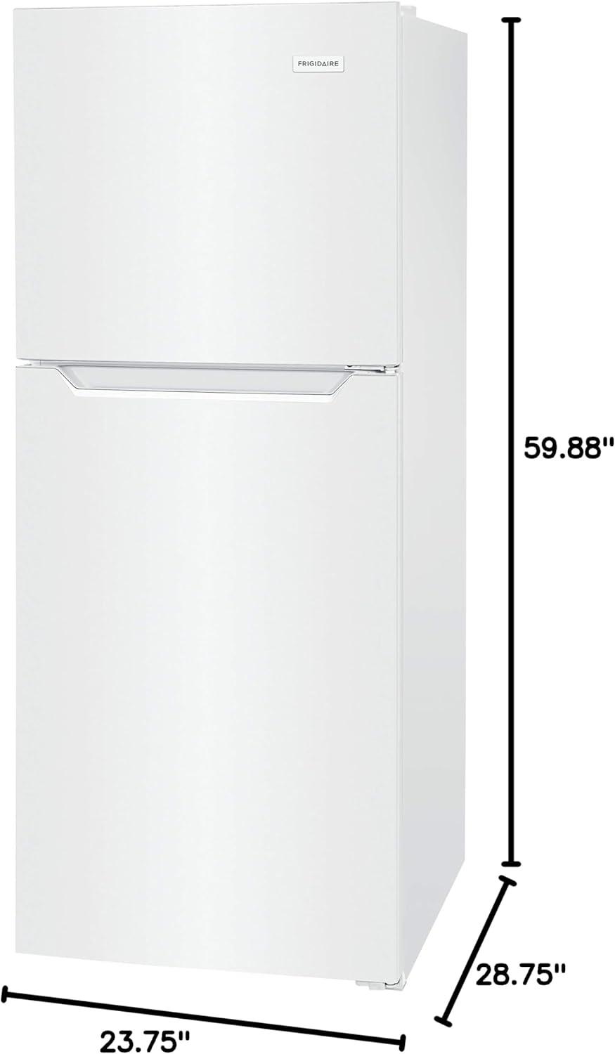 imageFrigidaire 116 Cu Ft Compact ADA Top Freezer Refrigerator in Brushed Steel with Electronic Control Panel Reversible Door Swing ENERGY STARWhite