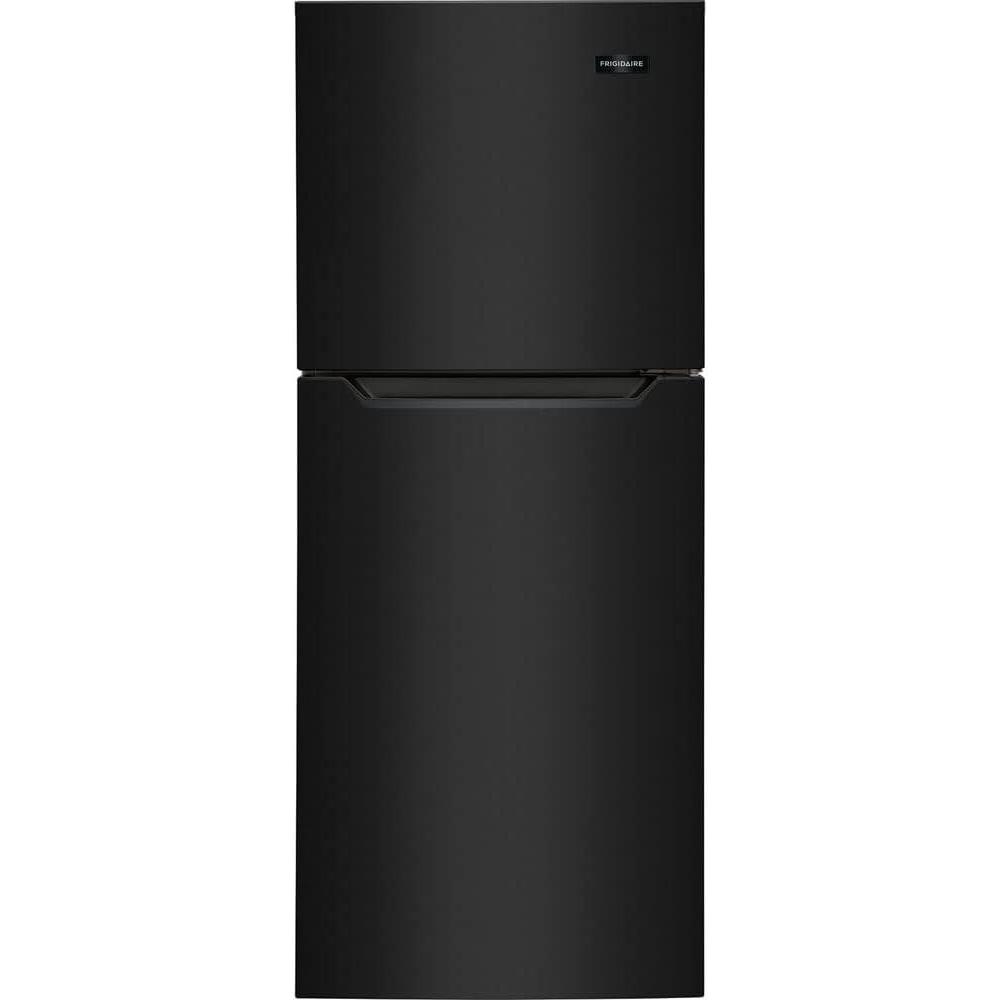 imageFrigidaire 101 Cu Ft Compact ADA Top Freezer Refrigerator in Brushed Steel with Electronic Control Panel Reversible Door Swing ENERGY STARBlack