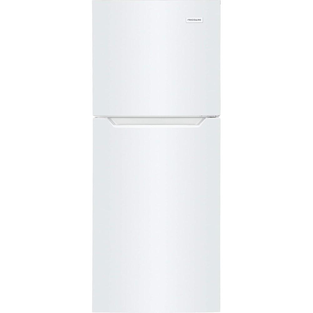 imageFrigidaire 101 Cu Ft Compact ADA Top Freezer Refrigerator in Brushed Steel with Electronic Control Panel Reversible Door Swing ENERGY STARWhite