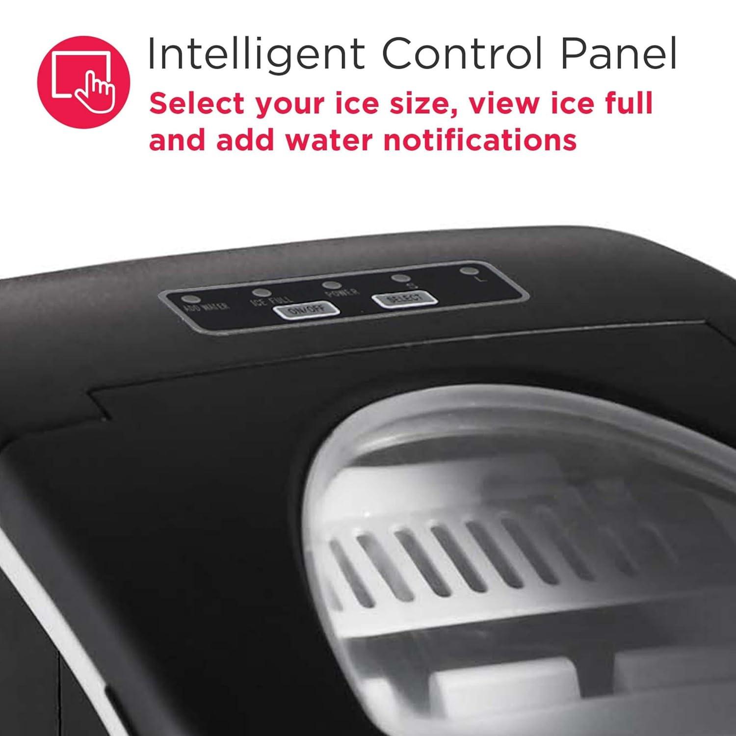 imageFRIGIDAIRE Portable Compact Ice Maker Counter Top Ice Making Machine 26lb per day WhiteBlack