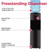 Frigidaire EFWC498 – Top Loading Cooler Dispenser -Hot & Cold Water – Child Safety Lock – Innovative Slim & Sleek Design, Holds 3 or 5 Gallon Bottles – Black(Black)