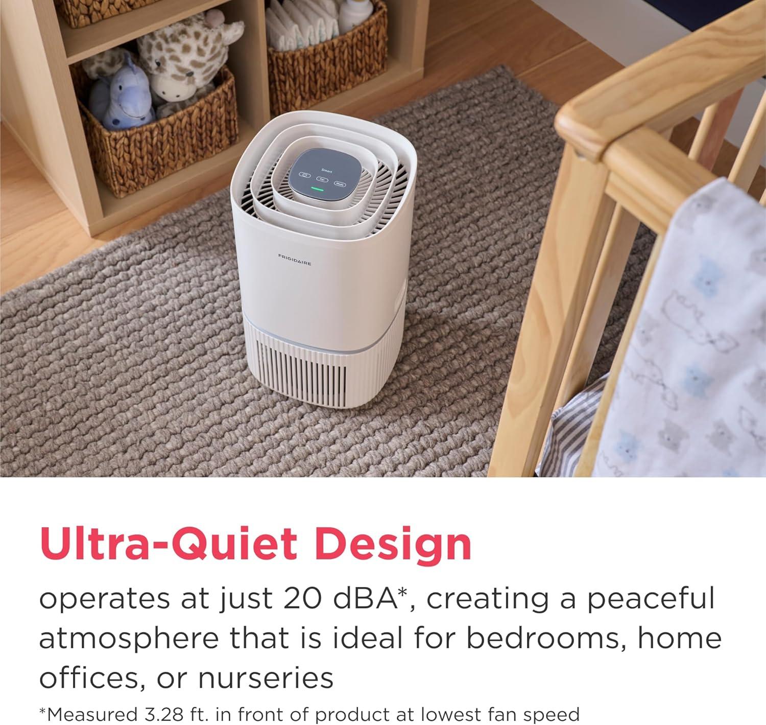 imageFrigidaire PureA300 XL HEPA Air Purifier with WiFi for Large Rooms Covers up to 1685 Sq Ft 3Stage Filtration Energy Star Certification Air Quality Monitoring Smart Mode Ultra Quiet White850 Square Feet Wifi