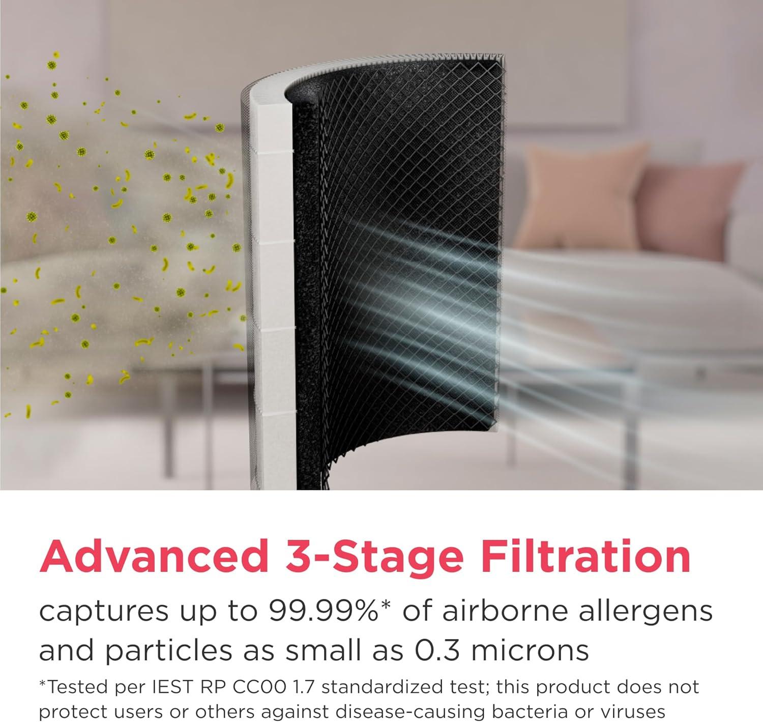 imageFrigidaire PureA300 XL HEPA Air Purifier with WiFi for Large Rooms Covers up to 1685 Sq Ft 3Stage Filtration Energy Star Certification Air Quality Monitoring Smart Mode Ultra Quiet White850 Square Feet