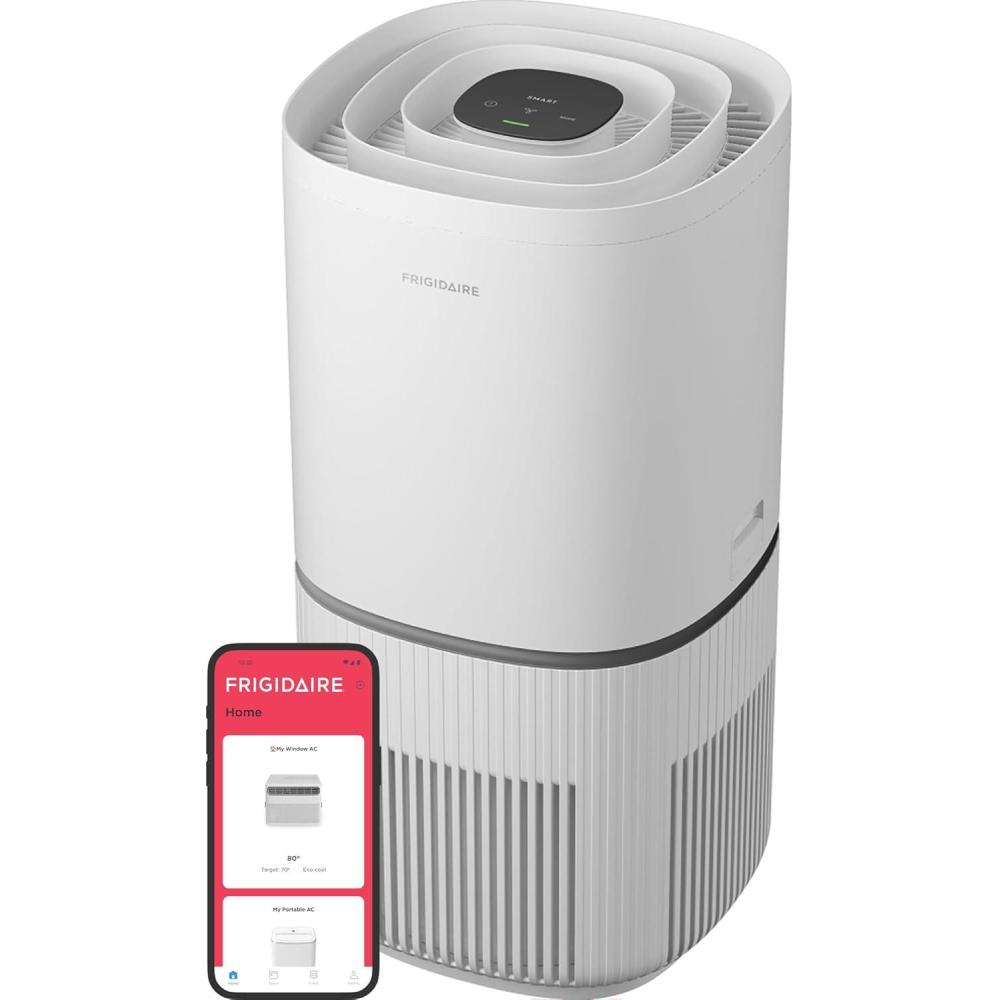 imageFrigidaire PureA300 XL HEPA Air Purifier with WiFi for Large Rooms Covers up to 1685 Sq Ft 3Stage Filtration Energy Star Certification Air Quality Monitoring Smart Mode Ultra Quiet White1685 Square Feet Wifi