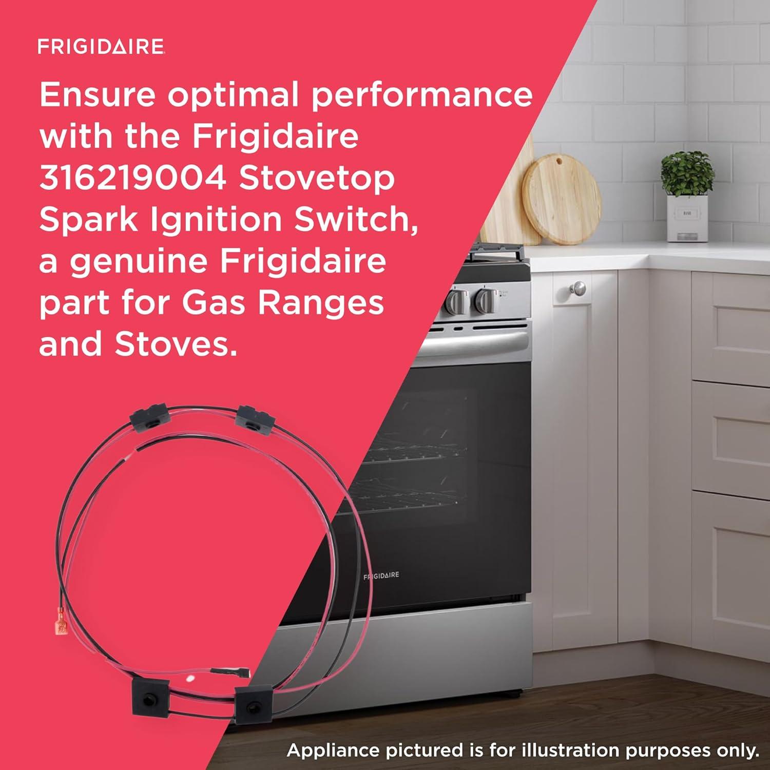 imageFrigidaire 316219004 Stovetop Spark Ignition Switch for Gas Ranges and Stoves