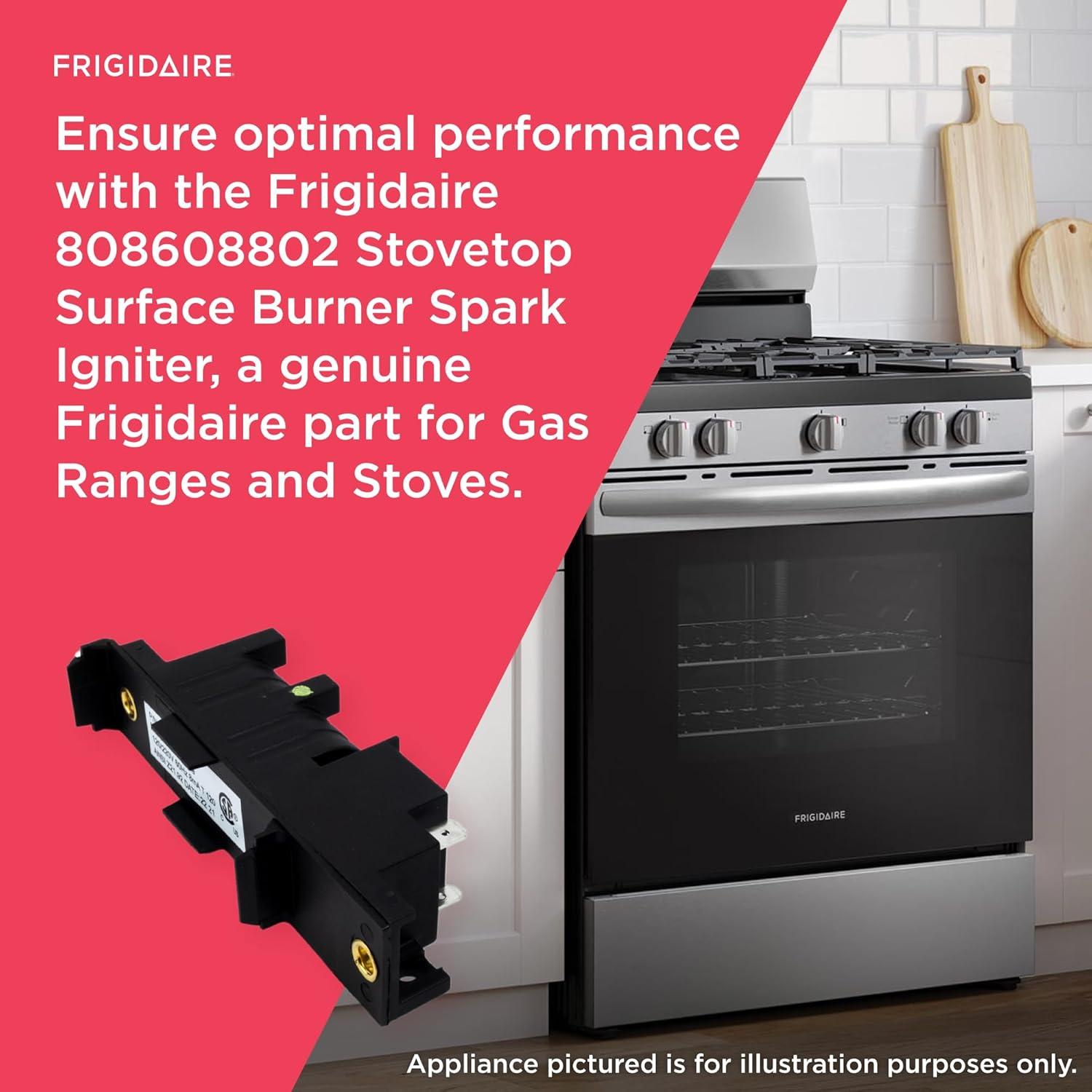 imageFrigidaire 808608802 Stovetop Surface Burner Spark Igniter for Gas Ranges and Stoves