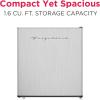 Frigidaire EFR182 1.6 cu ft Stainless Steel Mini Fridge. Perfect for Home or The Office. Platinum Series, 1.8