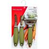 Frigidaire 3-Piece Peeler Set – Straight Peeler, Swivel Peeler, 3-in-1 Peeler – Stainless Steel and Silicone (NAVY)(Olive)