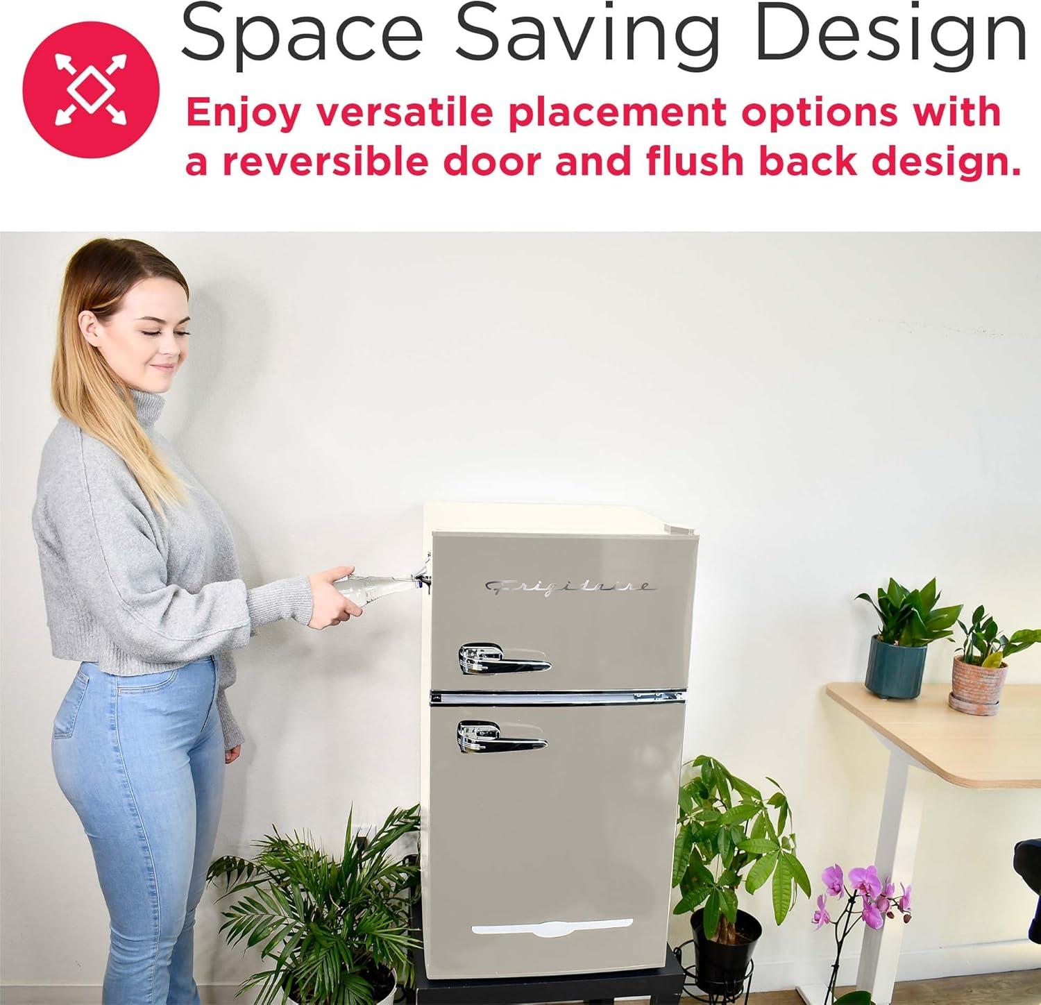 imageFrigidaire EFR840 Retro Mini Fridge with Freezer ampamp Side Bottle Opener Small 2 Door Refrigerator for Office Bar or College Dorm Room 32 Cu Ft MintCream