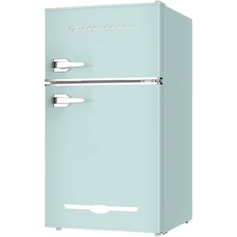 imageFrigidaire EFR840 Retro Mini Fridge with Freezer ampamp Side Bottle Opener Small 2 Door Refrigerator for Office Bar or College Dorm Room 32 Cu Ft MintMINT